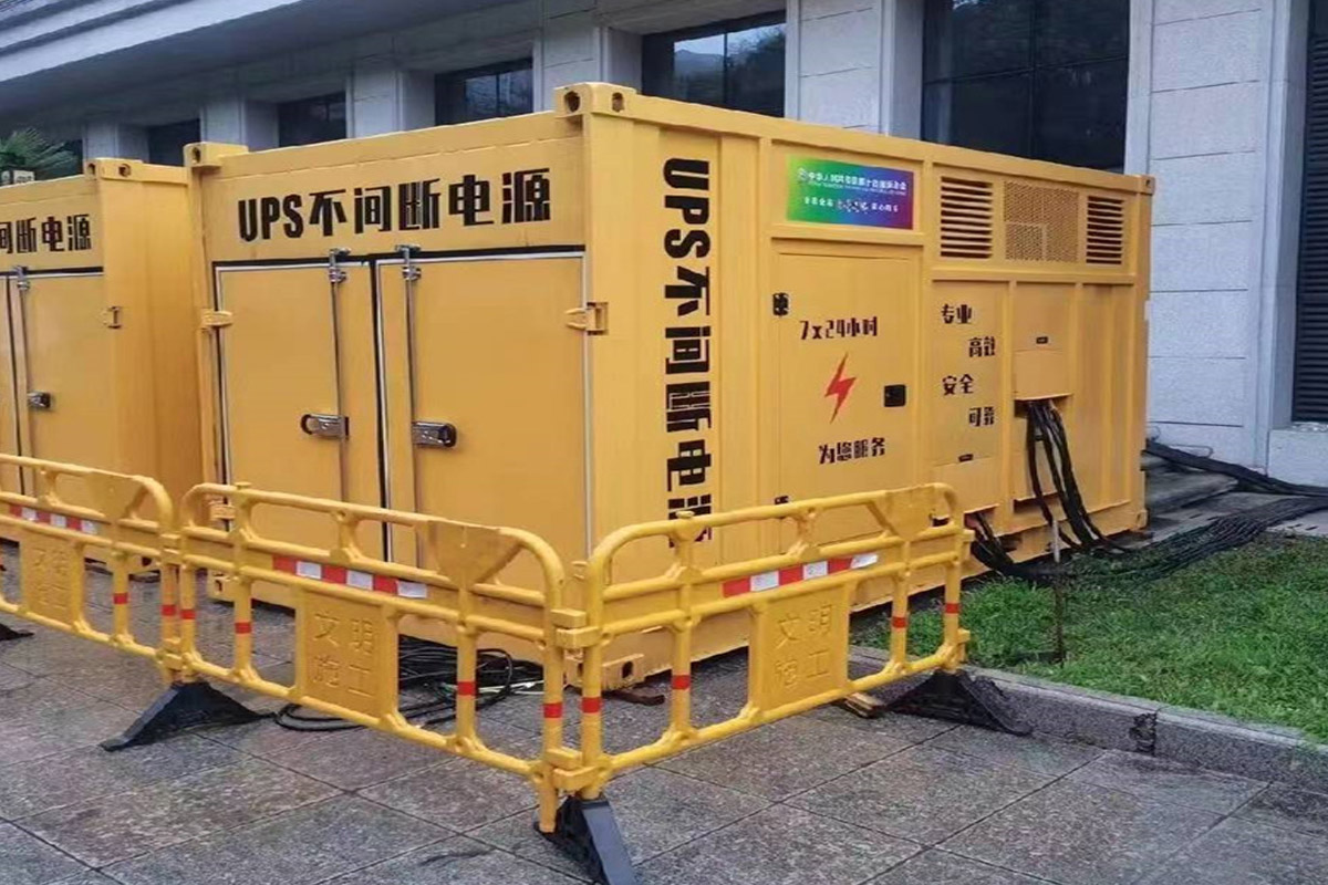 灵石发电机租赁施工现场