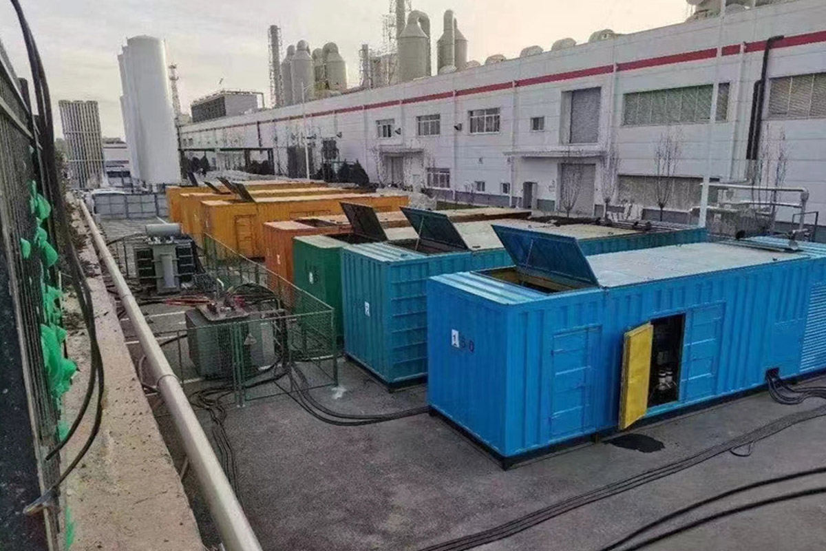 灵石发电机租赁施工现场